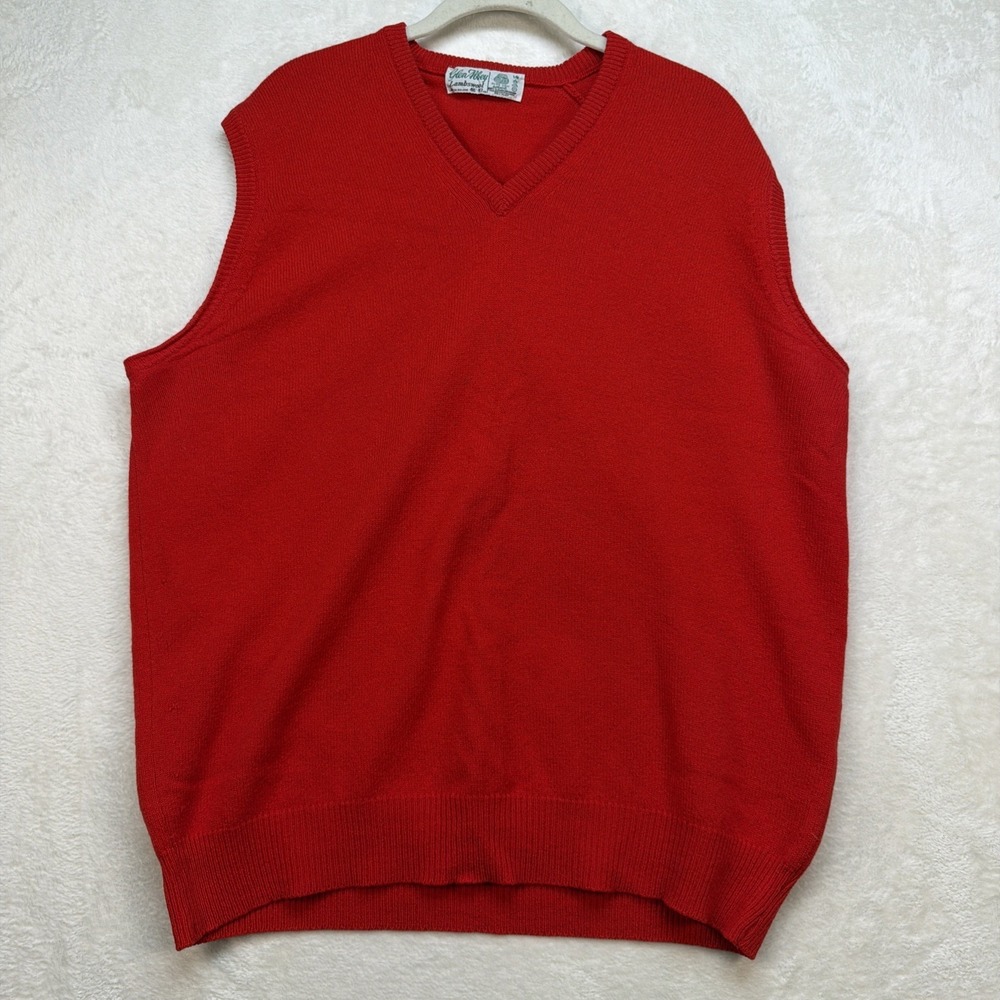 Glen Abbey Lambswool Sweater Vest V Neck Made in Ireland Mens 46 Large